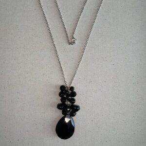 Silver and Black Necklace